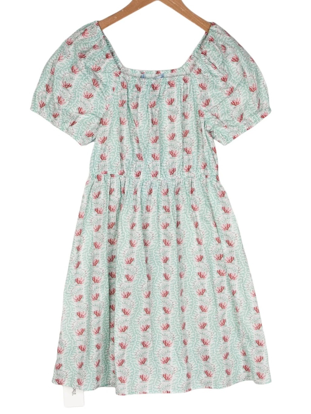 Hill House The Tiny Sienna Girl Size 5/6Y Green Floral Cotton Dress